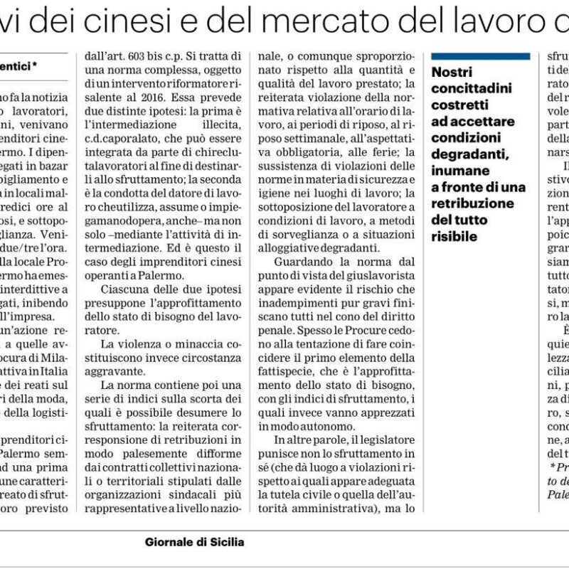 Sfruttamento del lavoro