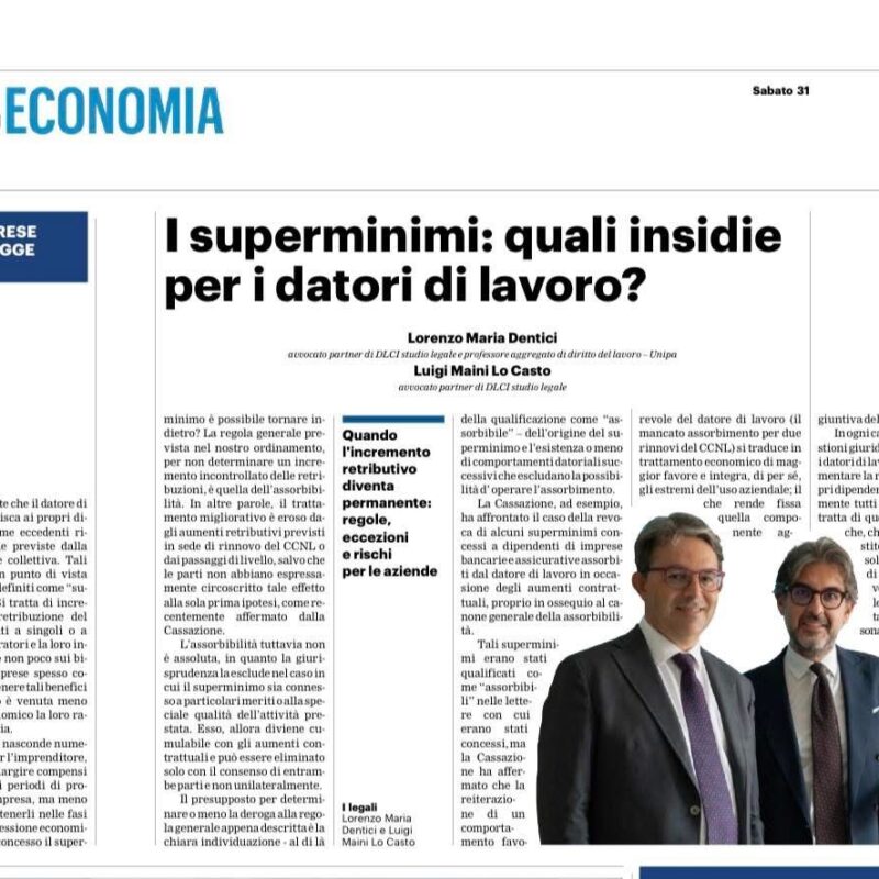 “I superminimi: quali insidie per i datori di lavoro”.